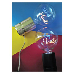Ampoule Play Hard – Message In The Bulb, LED bleue & lumière ambrée, dimmable