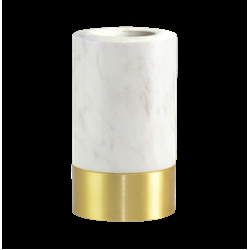 Romance - Lampe de table avec socle en marbre blanc et avec bouton
