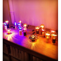 Madison - Lampe de table avec motif moletage finition noir avec variateur