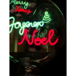 Ampoule "Joyeux Noël" – Lumière verte & rouge – Message In The Bulb – E27