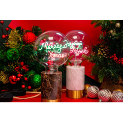 Ampoule "Joyeux Noël" – Lumière verte & rouge – Message In The Bulb – E27
