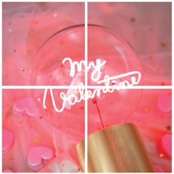 Ampoule My valentine lumière rouge finition transparent à poser