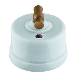 Bouton poussoir rotatif coton GARBY Fontini – Interrupteur rétro porcelaine