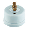 Bouton poussoir rotatif coton GARBY Fontini – Interrupteur rétro porcelaine