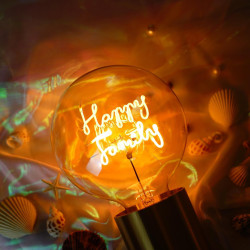 Ampoule "Happy Family" – Message In The Bulb – Lumière ambrée – Finition ambrée – E27