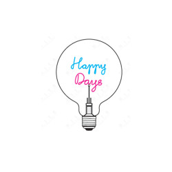 Ampoule "Happy Days" – Message lumineux bleu et rouge – E27 – Message In The Bulb