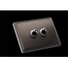 Plaque 2 postes pour 2 variateurs finition graphite Collection 1950