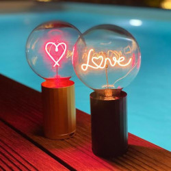 Socle portable Zélia or rose Message In The Bulb rechargeable