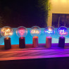 Socle portable Zélia or rose Message In The Bulb rechargeable