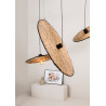 COSTAS – Suspension noire et rotin Ø 60 cm design méditerranéen