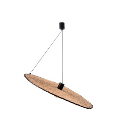 COSTAS – Suspension noire et rotin Ø 100 cm design intérieur