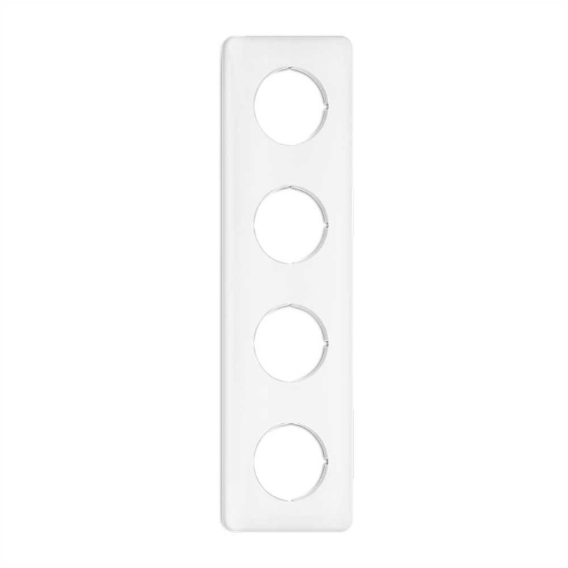 Plaque quadruple rectangulaire Duroplast blanc THPG
