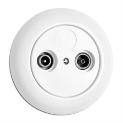 Prise TV-FM en porcelaine blanc THPG