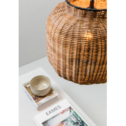 TUPAI - Lampe suspension en rotin