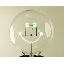Ampoule Smiley Original vert finition transparent à poser