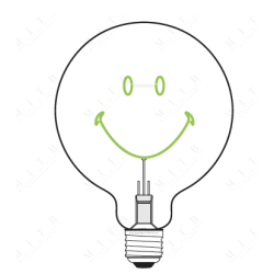 Ampoule Smiley Original vert finition transparent à poser