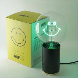 Ampoule Smiley Original vert finition transparent à poser