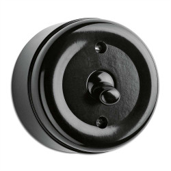 Interrupteur va-et-vient à bascule, en saillie, Bakelite® noire THPG