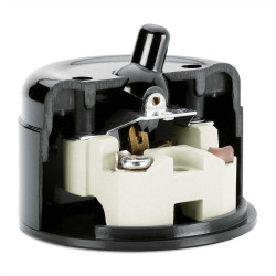 Interrupteur va-et-vient à bascule, en saillie, Bakelite® noire THPG