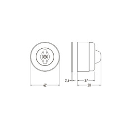Prise électrique simple, en saillie, Bakelite® noire THPG