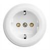 Prise électrique simple, en saillie, Duroplast blanc THPG