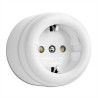 Prise électrique simple, en saillie, Duroplast blanc THPG