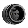 Prise électrique française, en saillie, Bakelite® noire THPG