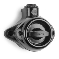 Interrupteur rotatif va-et-vient pour pièce humide, en saillie, Bakelite® noire THPG