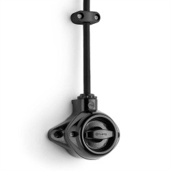 Interrupteur rotatif va-et-vient pour pièce humide, en saillie, Bakelite® noire THPG