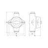 Interrupteur rotatif va-et-vient boite de dérivation verticale pièce humide, en saillie, Bakelite® noire THPG