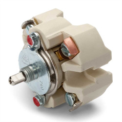 Interrupteur rotatif va-et-vient boite de dérivation verticale pièce humide, en saillie, Bakelite® noire THPG