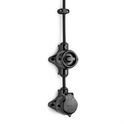 Prise de courant pièce humide, en saillie, Bakelite® noire THPG