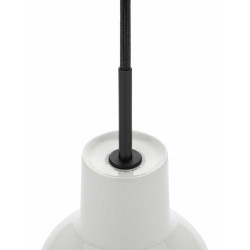 Suspension Porcelight P14 en porcelaine diamètre 14 cm corde noire THPG