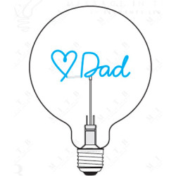 Ampoule Love Dad bleu finition transparent à poser