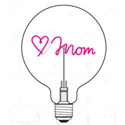Ampoule "Love Mom" – Lumière rouge – Message In The Bulb – Verre transparent – E27