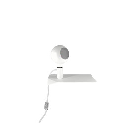 Combo - Etagère magnétique et porte lampe avec bouton finition blanc