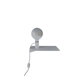 Combo - Etagère magnétique et porte lampe avec bouton finition gris