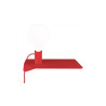 Combo - Etagère magnétique et porte lampe avec bouton finition rouge