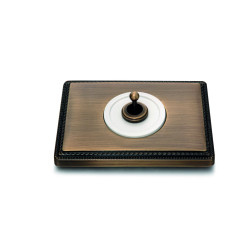 Double poussoir manette bronze ancien finition blanc collection Vénézia
