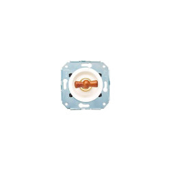 Bouton rotatif blanc manette hêtre couleur miel collection Vénézia