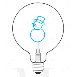 Ampoule Snowman bleu finition transparent à poser