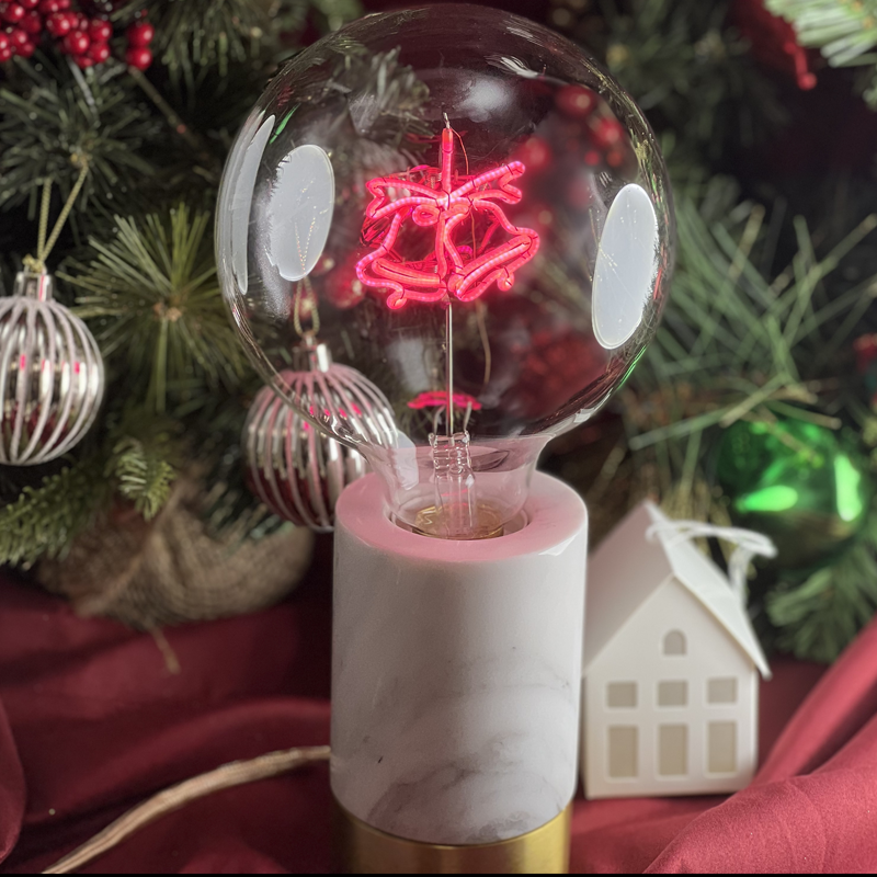Ampoule XMAS Bells rouge finition transparent à poser