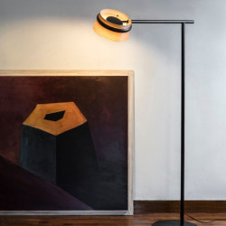 Lampadaire LOOP LED noir – Design bois et métal, par Estudi Ribaudí