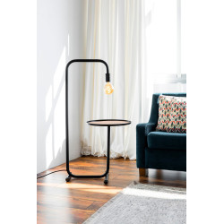 Lampadaire GUEST noir – design avec plateau par Andreu Carulla