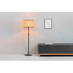 MAMBO – Lampadaire noir en rotin Ø 45 cm design naturel