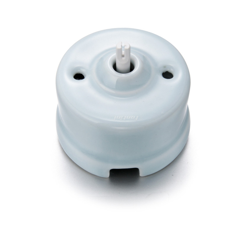 Bouton poussoir rotatif coton GARBY Fontini – Interrupteur rétro porcelaine