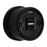 Chargeur USB double A+A porcelaine noire GARBY Fontini