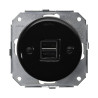 Chargeur USB A+A noir Collection GARBY COLONIAL encastré