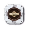 Interrupteur unipolaire marron manette dorée collection Vénézia