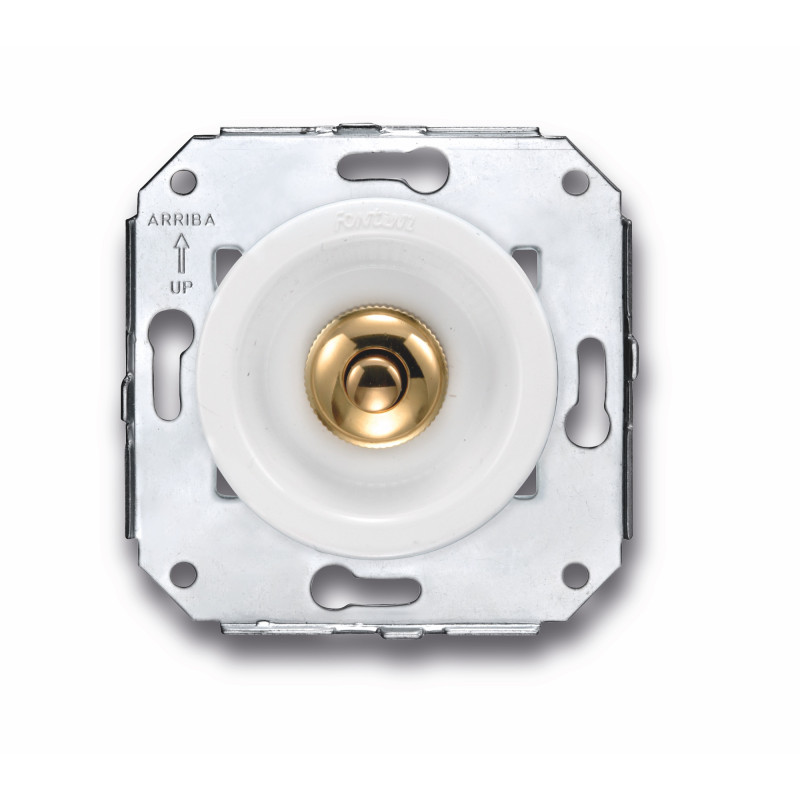 Bouton poussoir blanc manette dorée collection Vénézia
